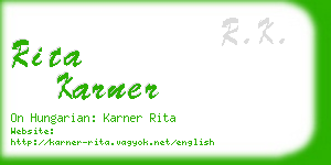 rita karner business card